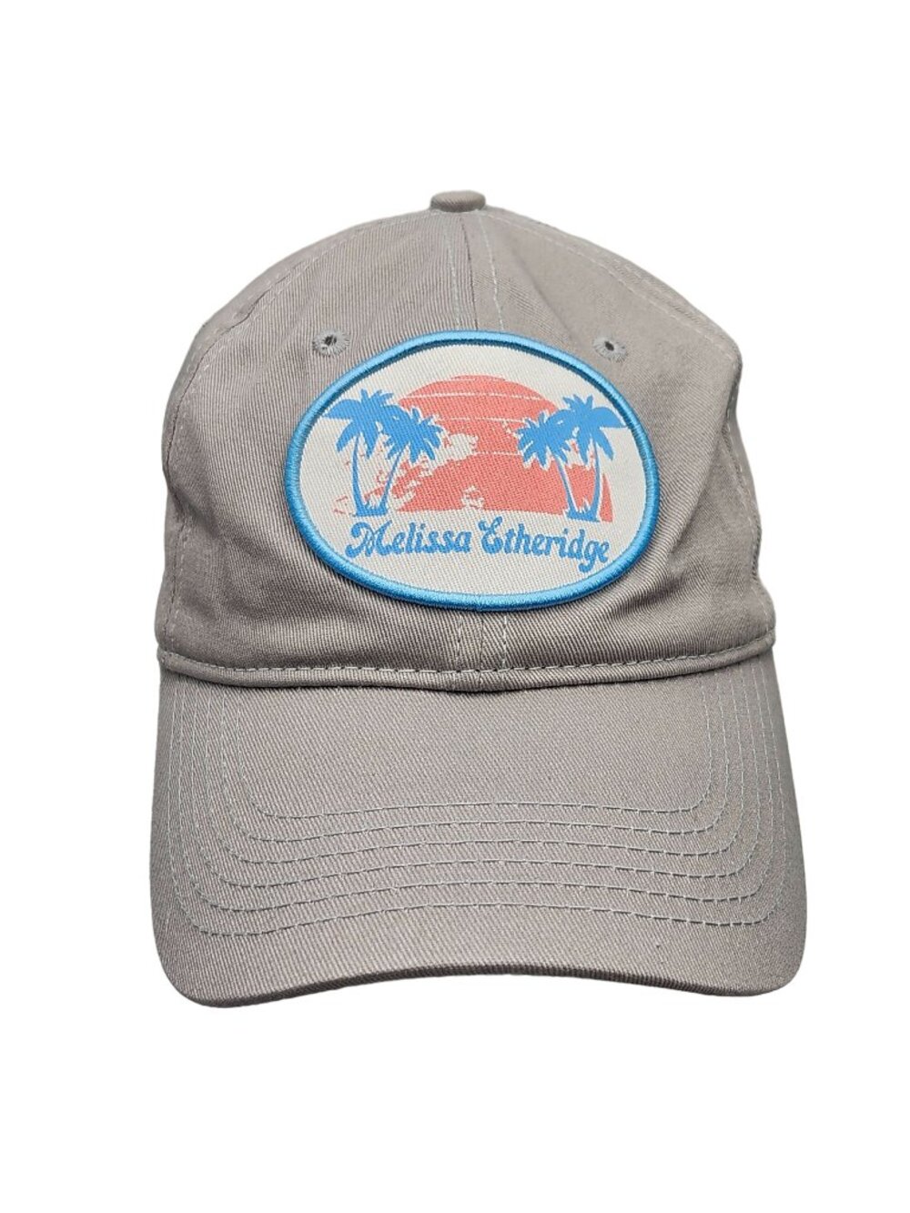 Melissa Etheridge Cruise Gray Cotton Baseball Hat With Tropical Patch Underbill